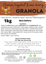 Load image into Gallery viewer, Choccie, hazelnut and sour cherry GRANOLA