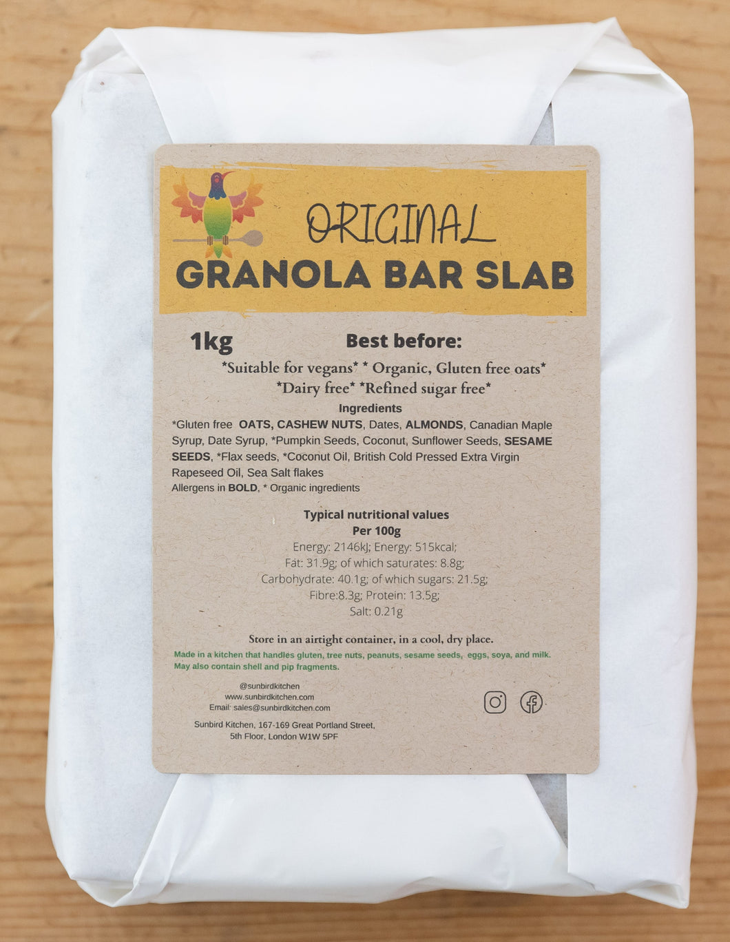 ORIGINAL Granola Bar slab (1kg)